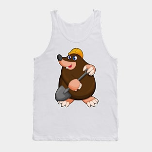 Mole with Shovel & Hard hat Tank Top